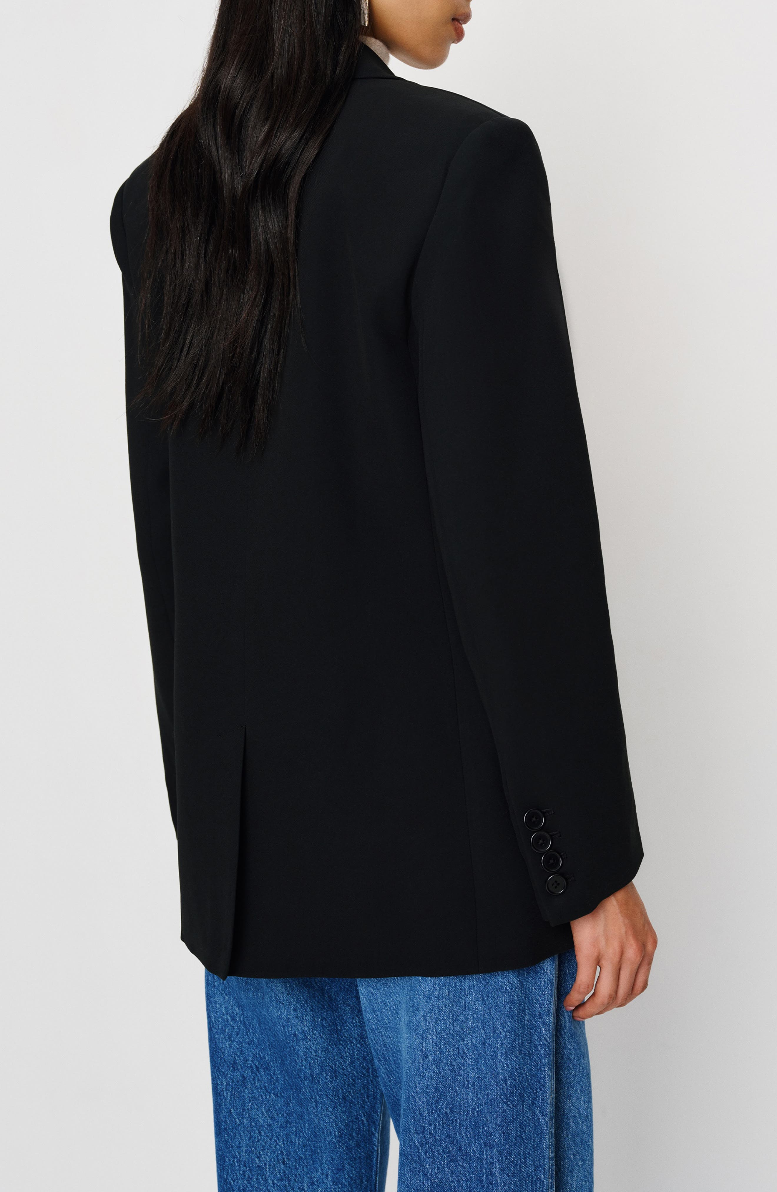 Reformation James Relaxed One-Button Crepe Blazer in Black at Nordstrom - 2