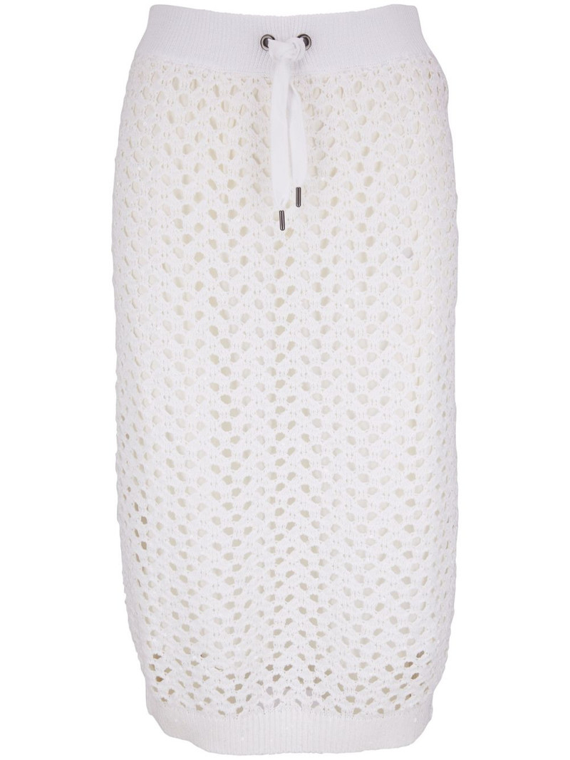 open-knit drawstring-waist skirt 1