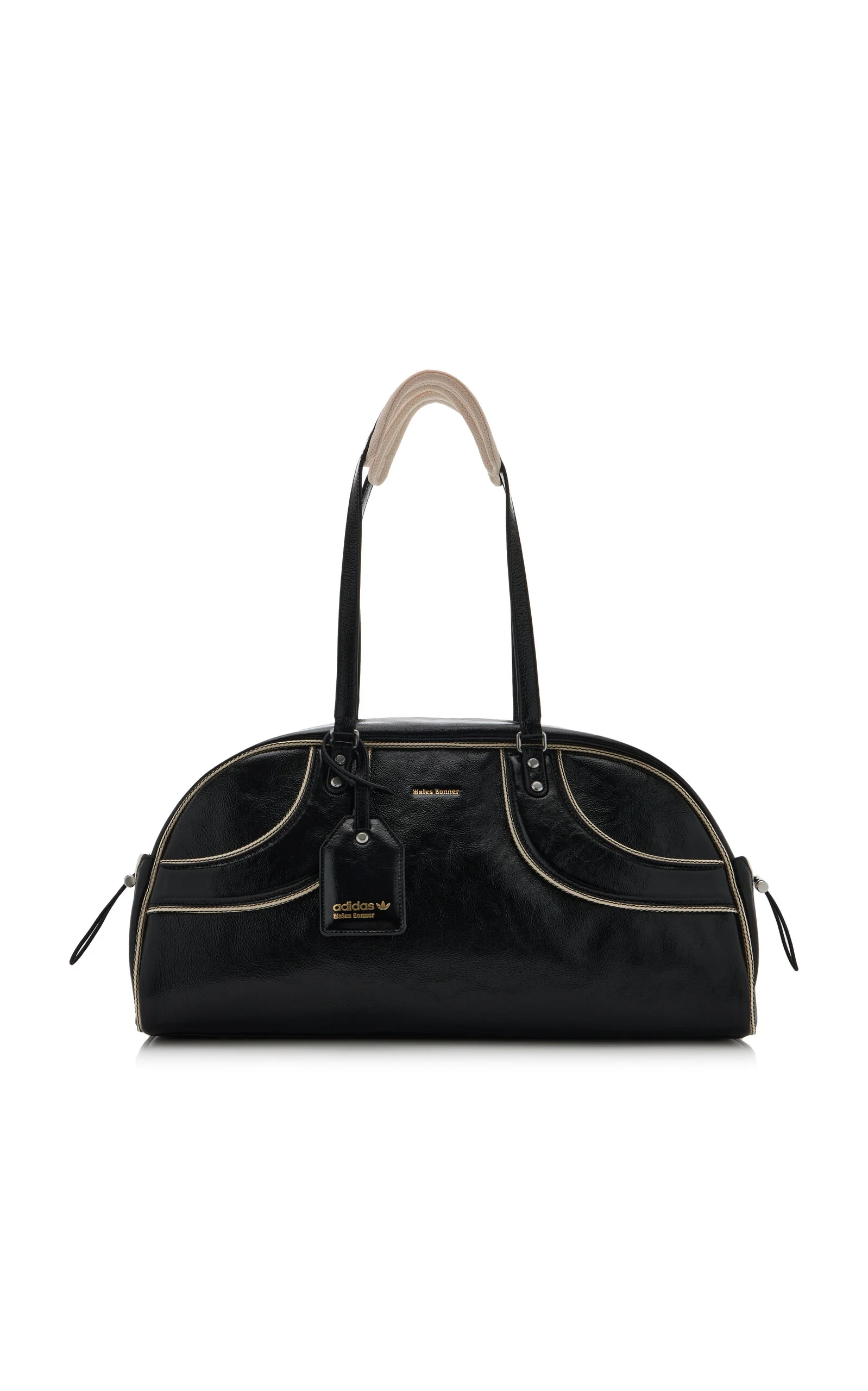 Large Leather Bowling Bag black - 1