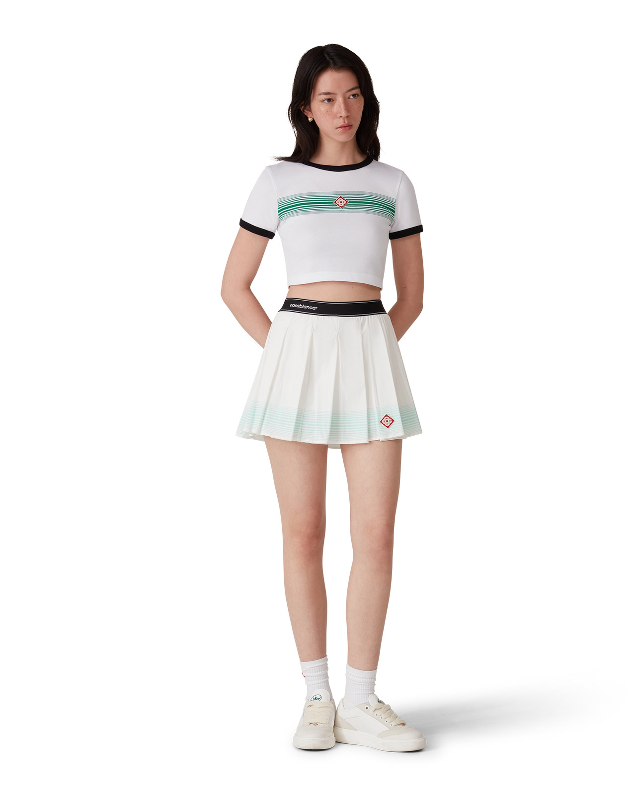 Stripe Pleated Mini Skirt - 2