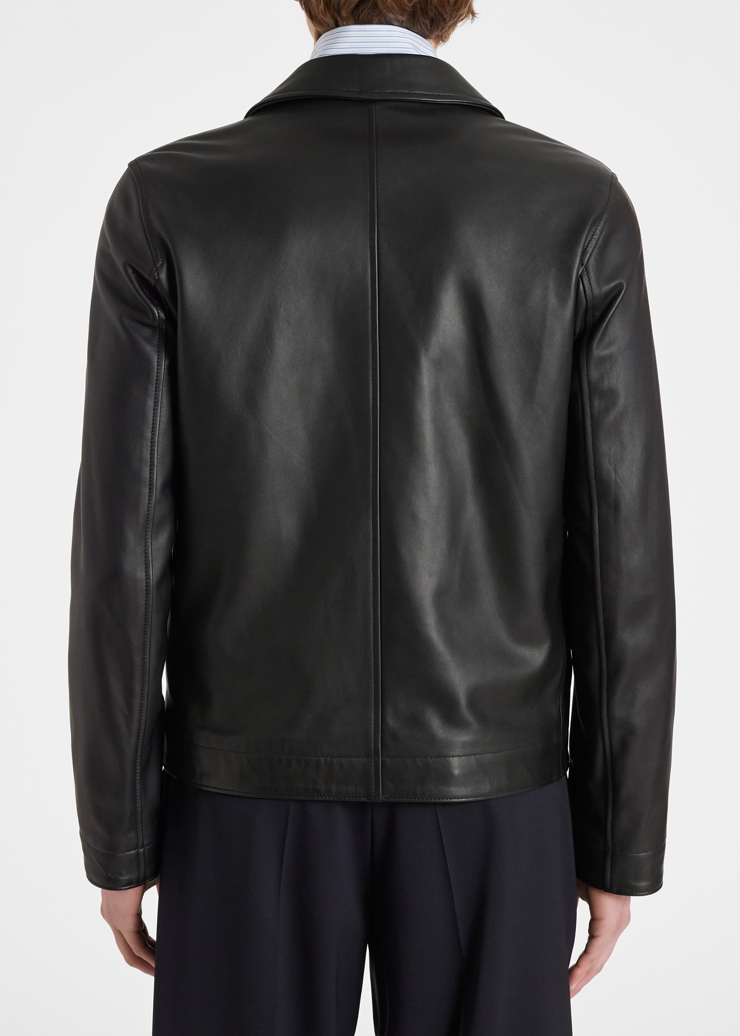 Paul Smith Zip-Front Leather Jacket | REVERSIBLE