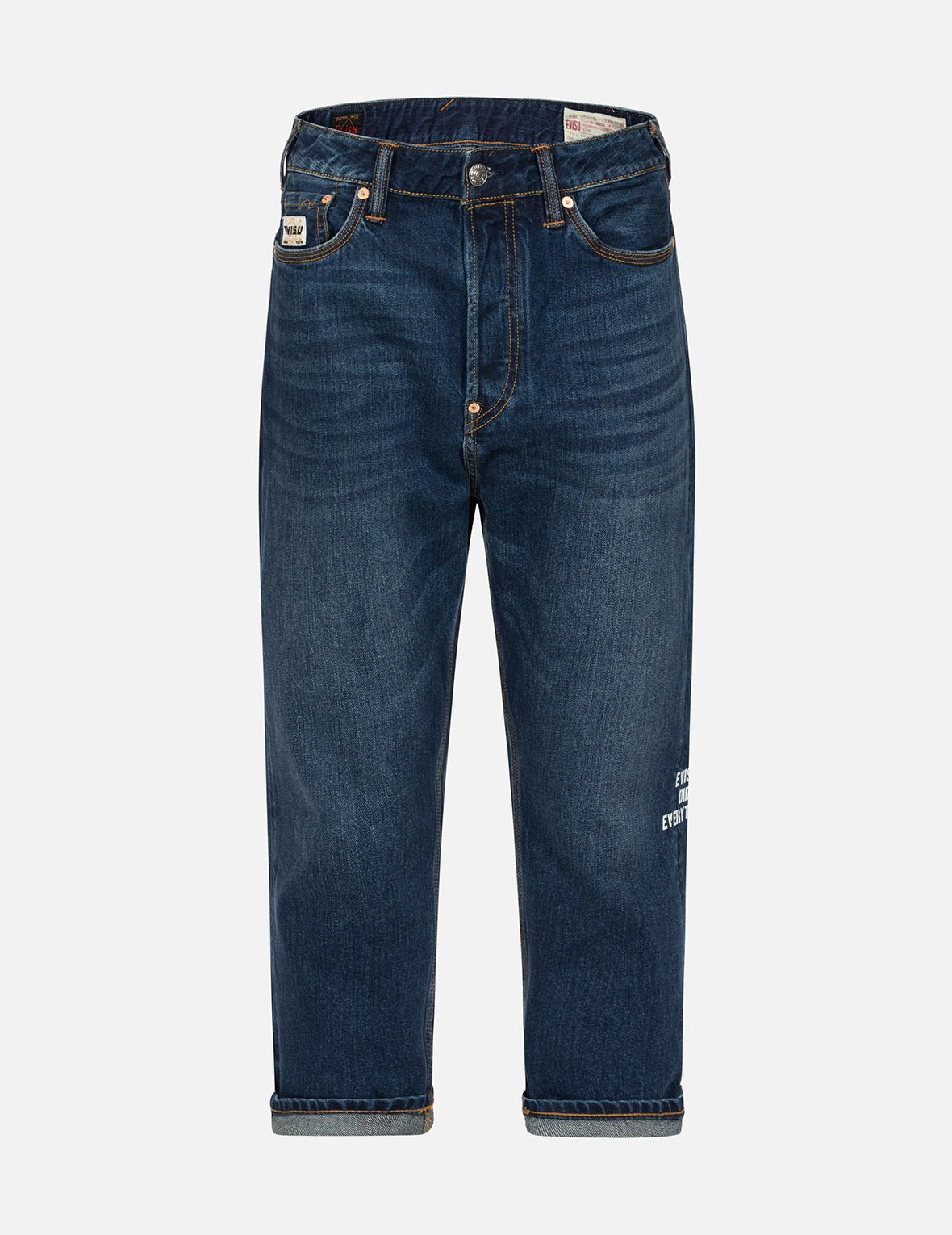 Koinobori Print and Seagull Embroidery Cropped-Fit Jeans #2027 - 2