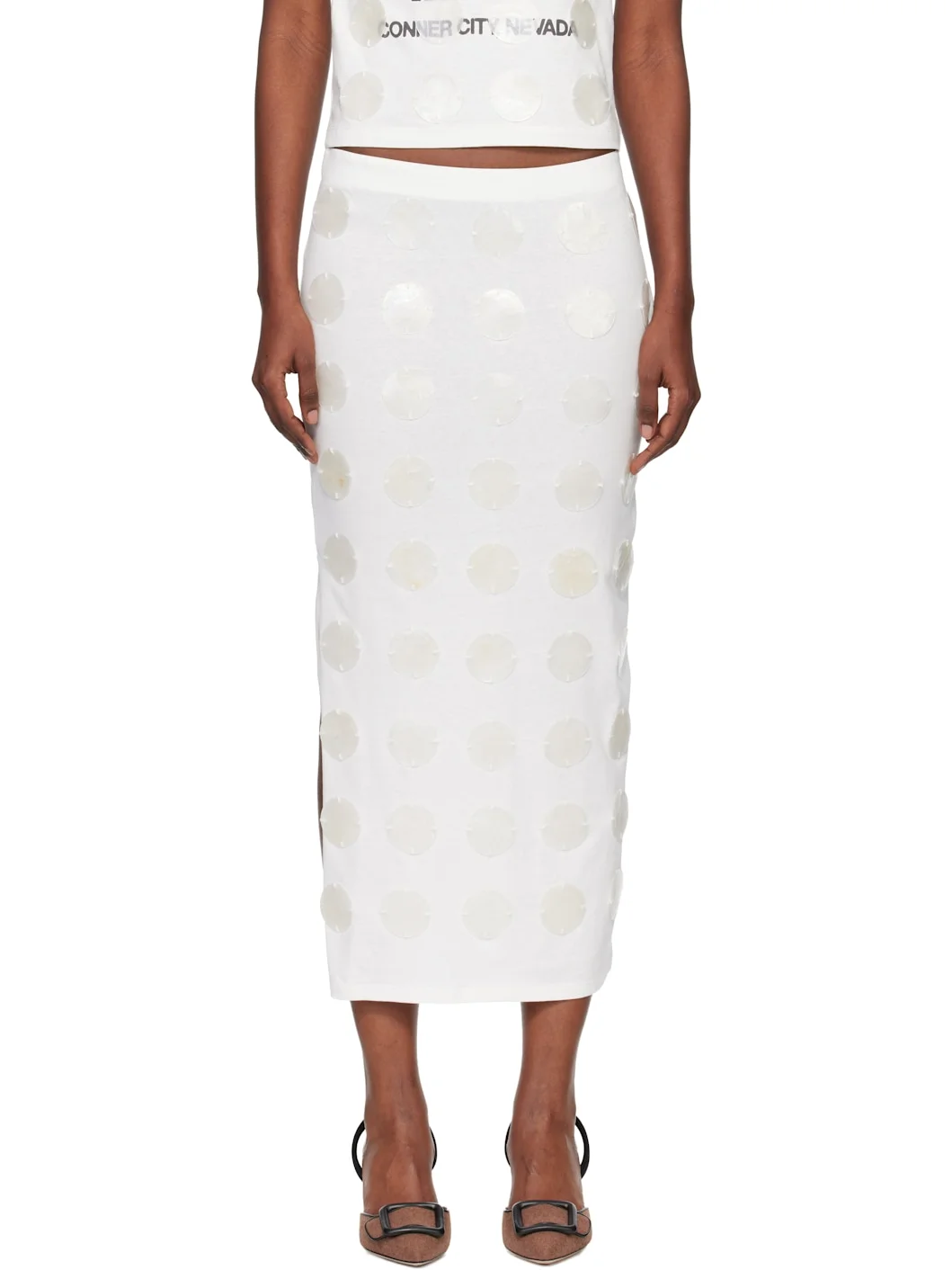 Mother of Pearl Paillette Maxi Skirt - 1