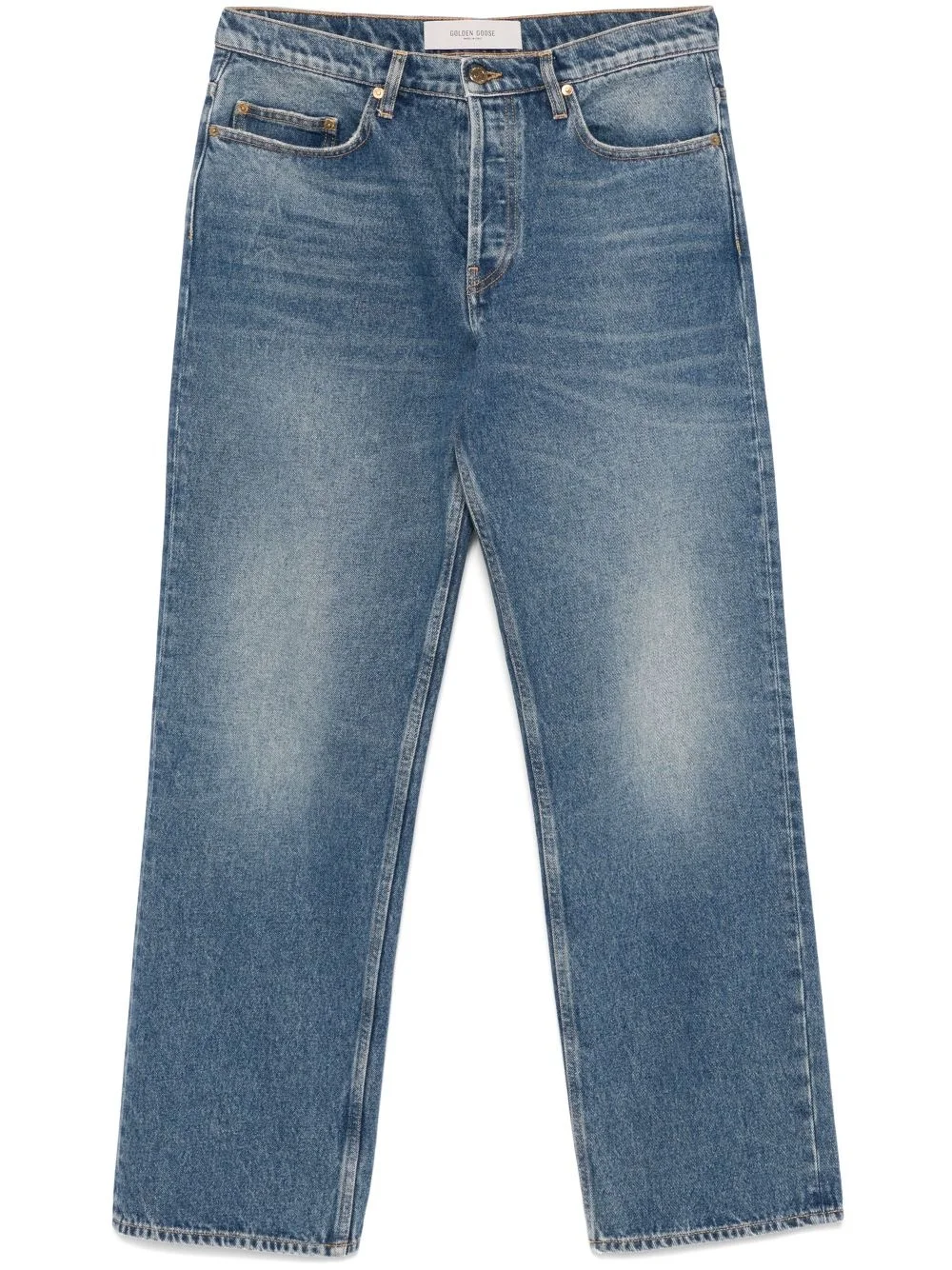 whiskering-effect jeans - 1