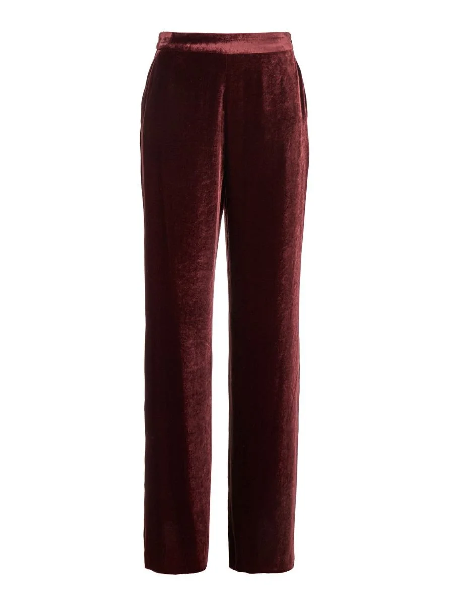 Etro Red Pants With Elastic Waistband In Velvet Woman - 1