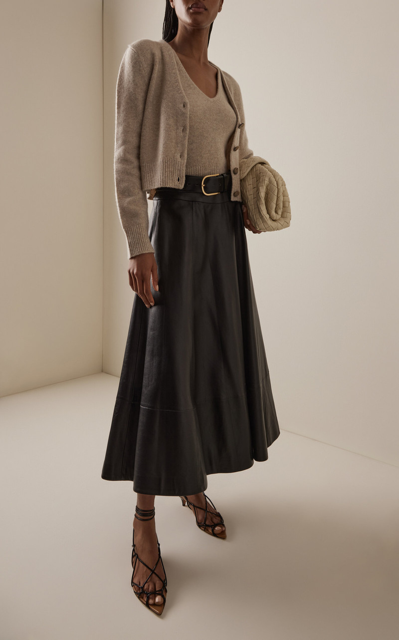 BRANDON MAXWELL The Sloane Cashmere-Silk Cardigan taupe outlook