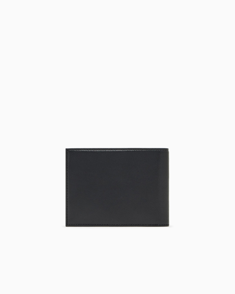 EMPORIO ARMANI NAPPA LEATHER BIFOLD WALLET WITH GEOMETRIC DETAIL outlook