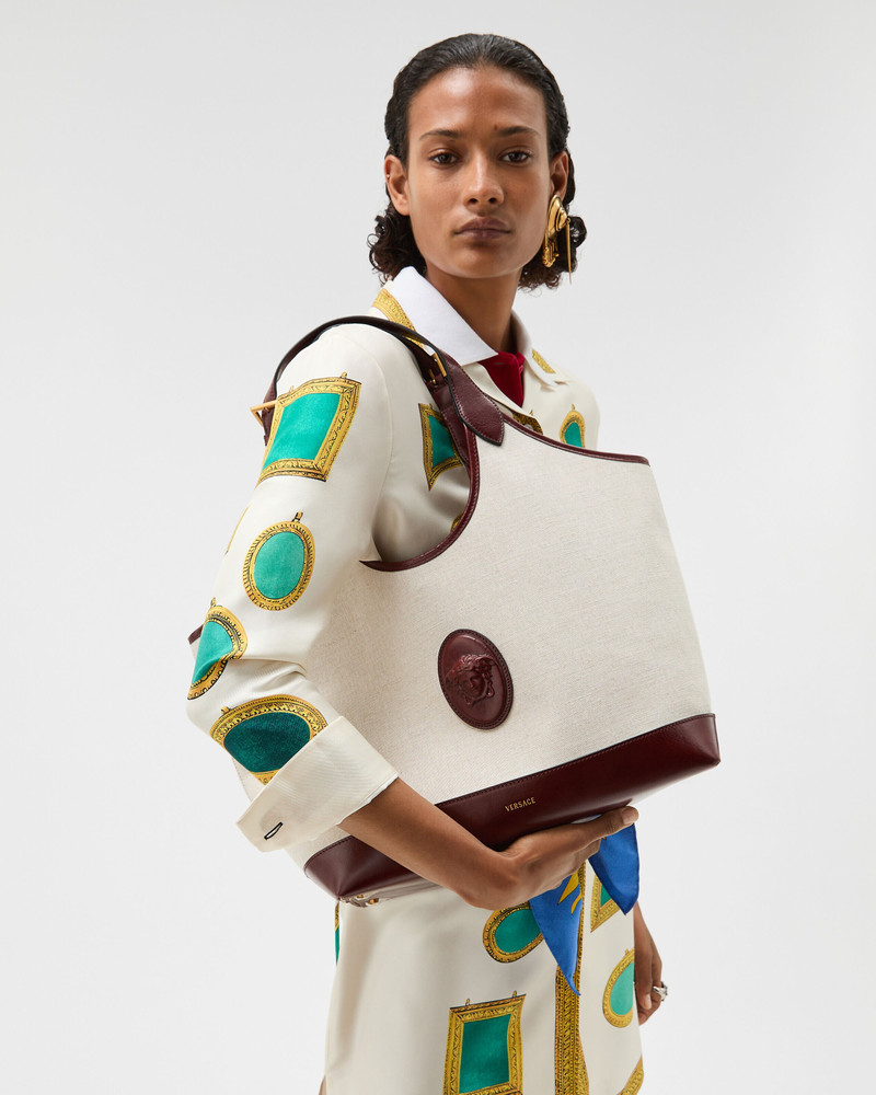VERSACE Rivière Large Canvas Tote outlook