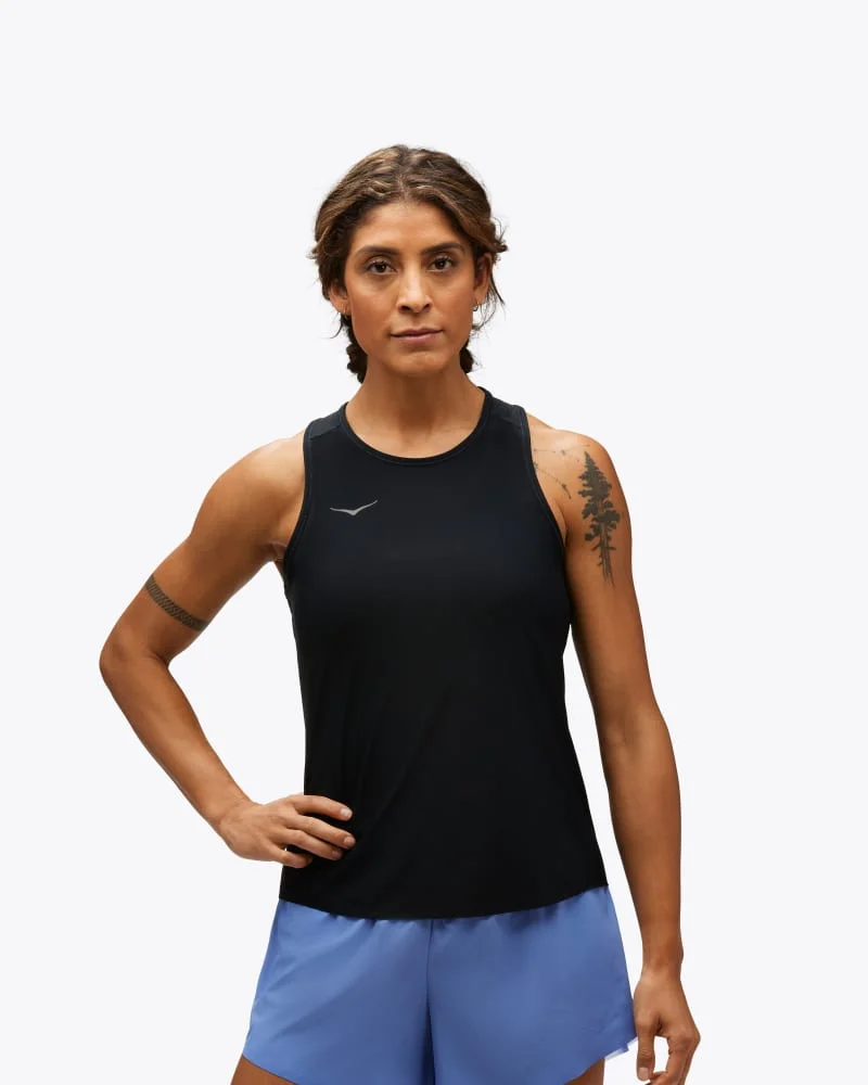 Women's Airolite Run Tank Top in Black - 1