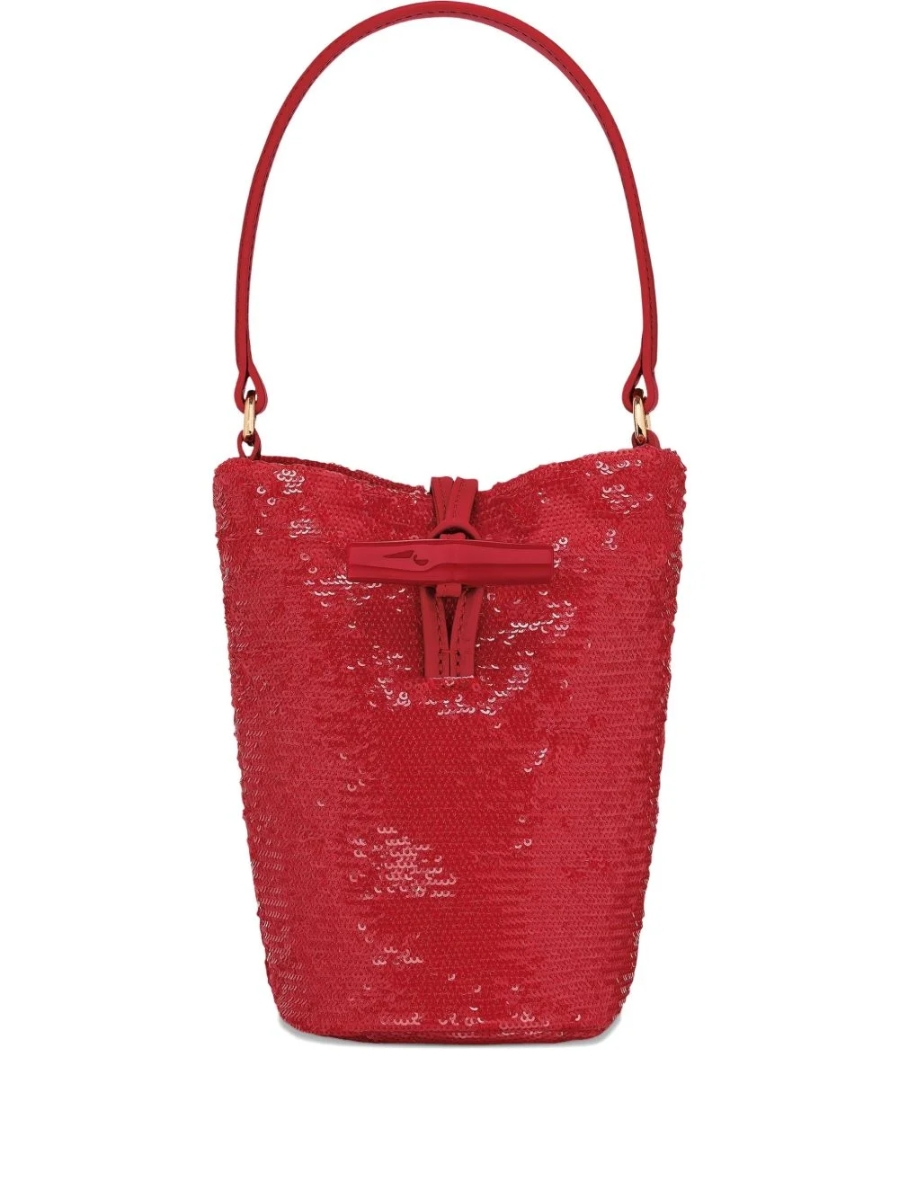mini Le Roseau sequin-embellished bucket bag - 1