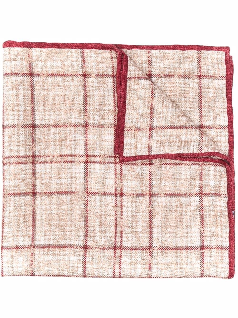 checked silk pocket square - 1