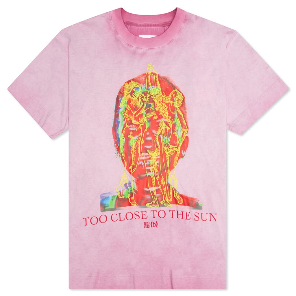 OVERSIZED PRINTED JERSEY T-SHIRT - BRIGHT PINK - 1