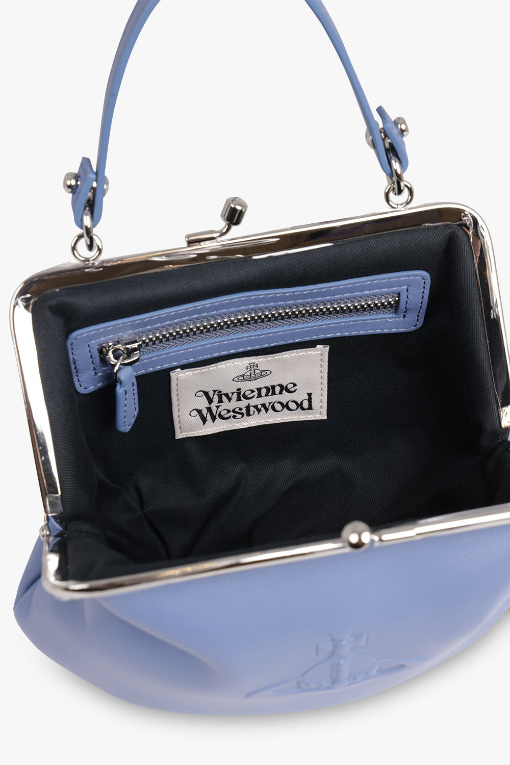 GRANNY FRAME EMBOSSED ORB PURSE | BLUE - 3
