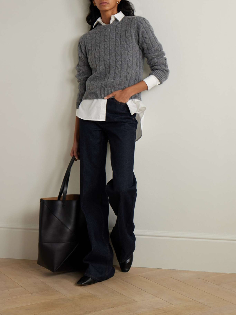 &DAUGHTER Cable-knit wool sweater Gray outlook