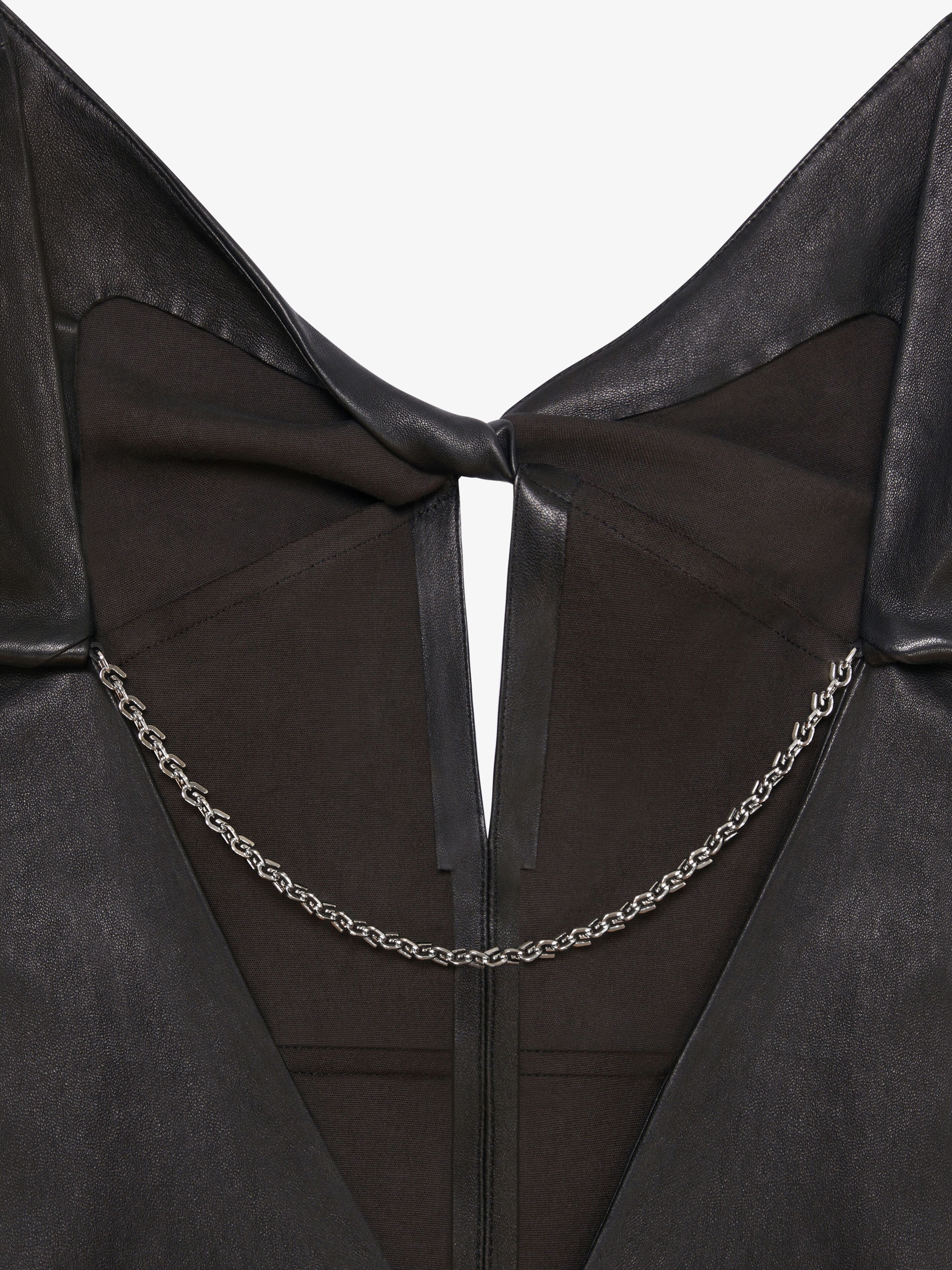 DRESS IN LEATHER WITH CHAIN DETAIL - 6