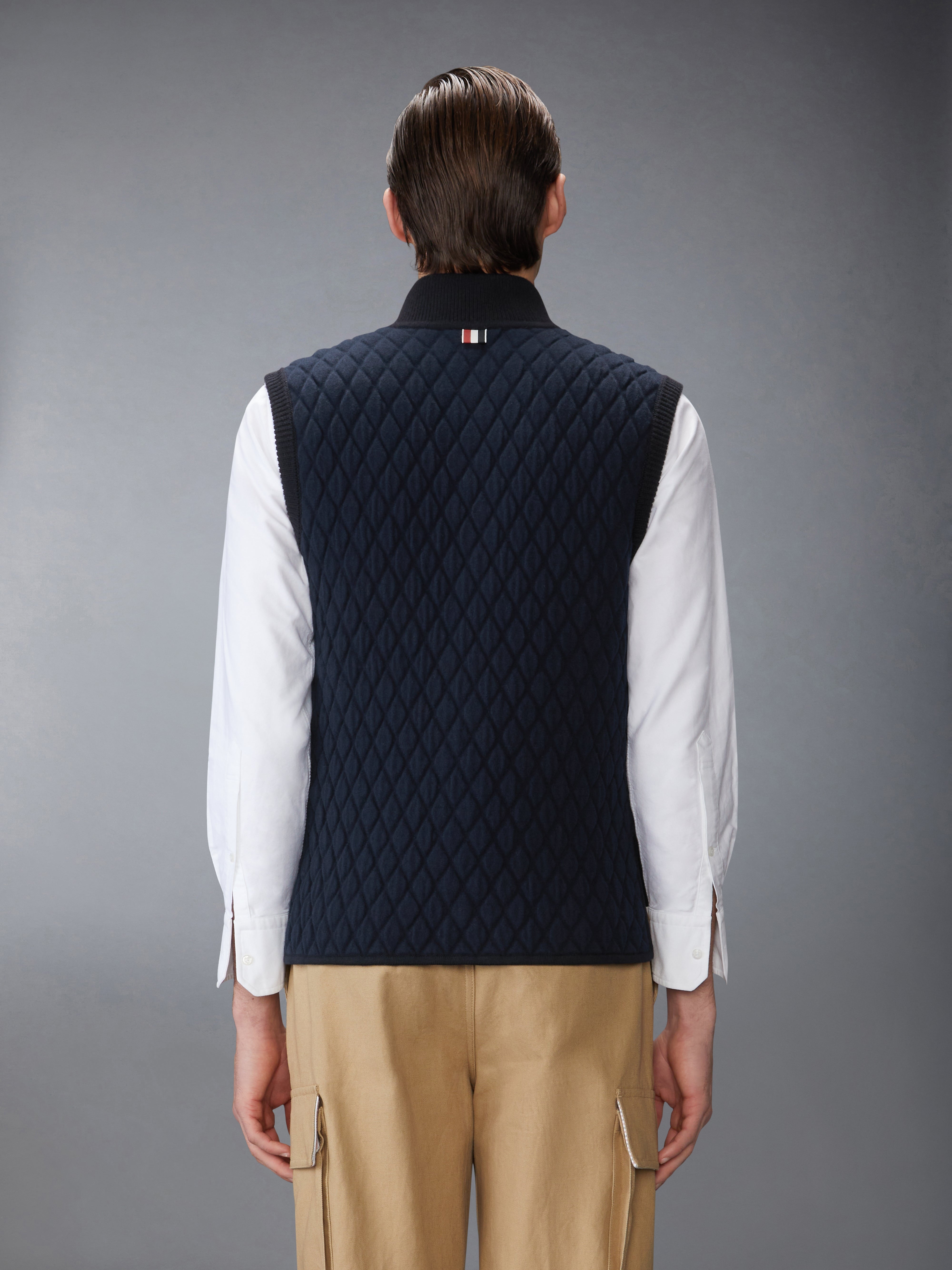 MERINO WOOL INTARSIA JACQUARD WORK VEST - 3