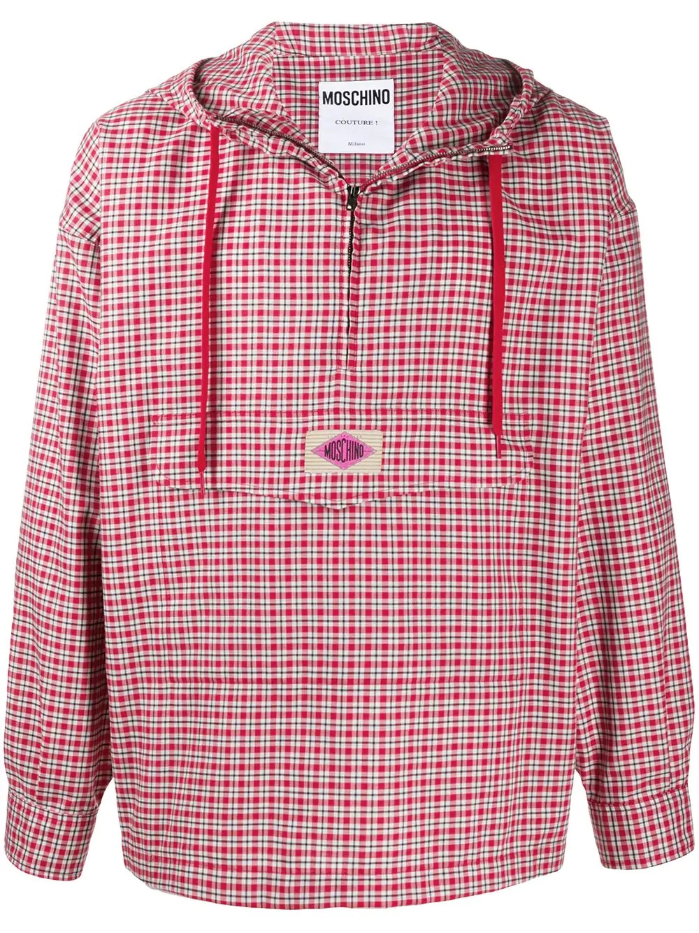 checked hooded shirt jacket - 1