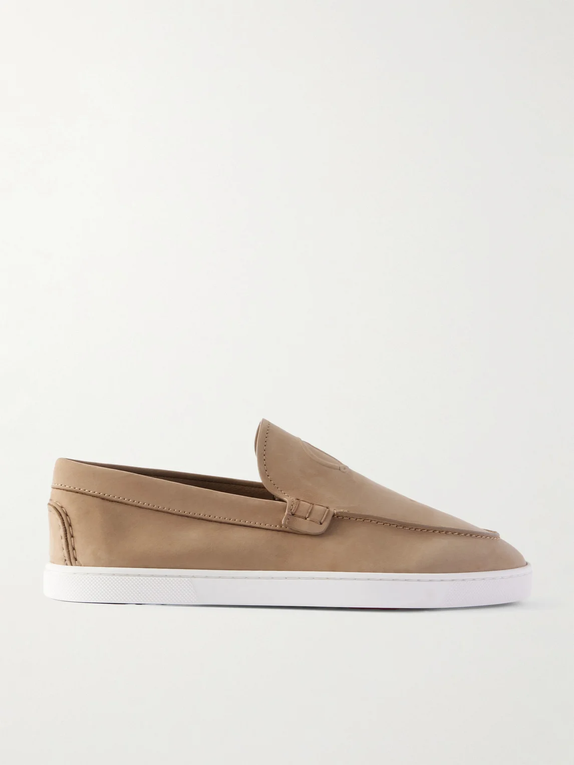 Moonboat Logo-Embossed Nubuck Loafers - 1