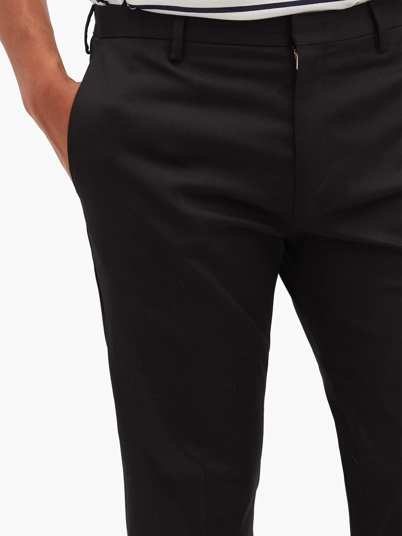 Cotton-blend twill slim chino trousers - 3