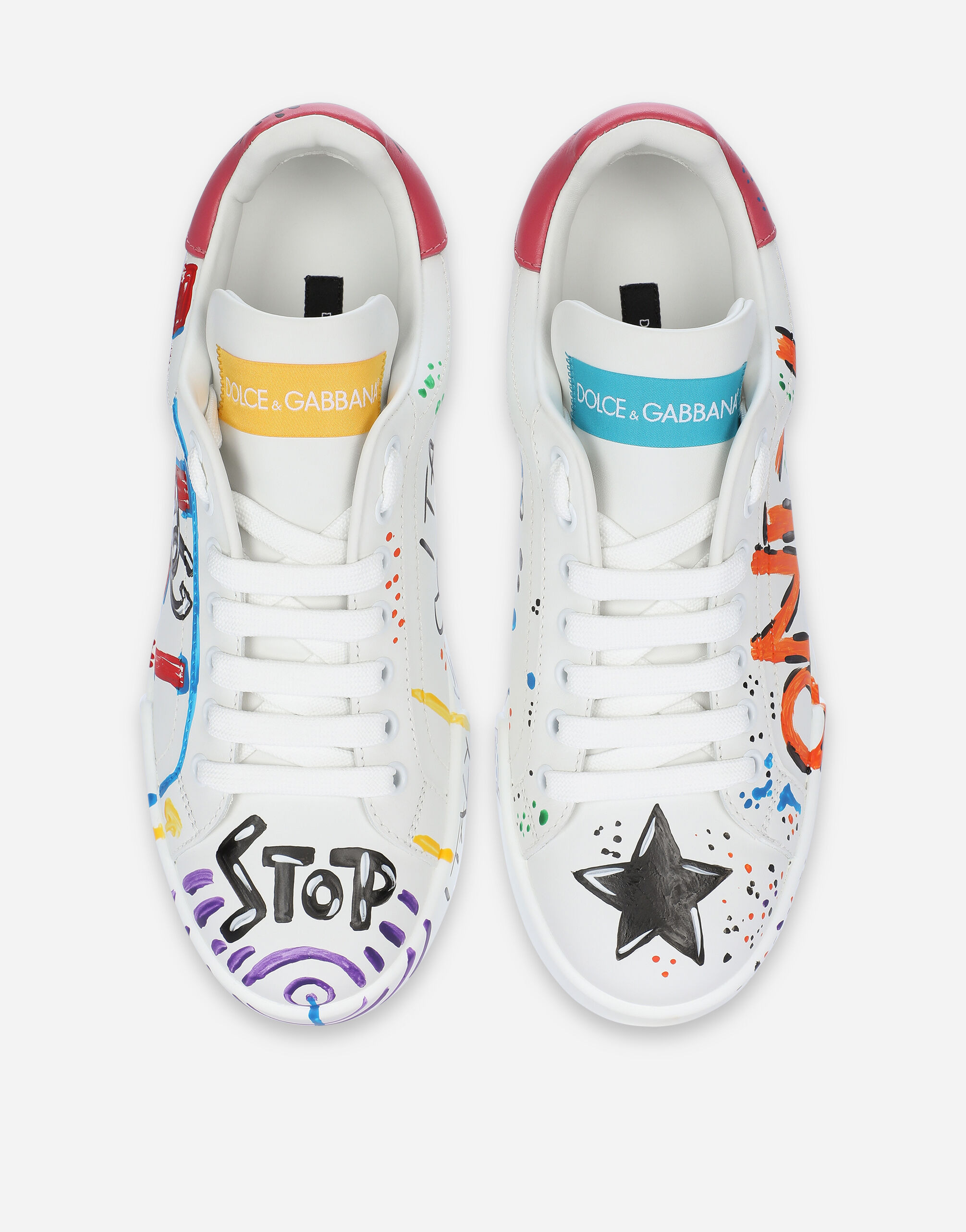 Calfskin Portofino sneakers with lettering - 4