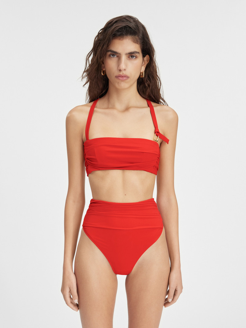JACQUEMUS Le haut de maillot Drapeado outlook