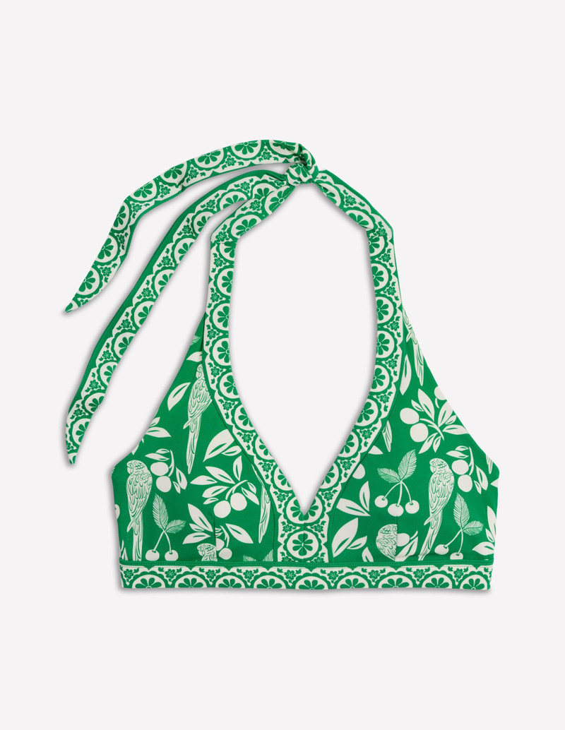 Ios V Panel Bikini Top-Rich Emerald, Ornate Tropics 6