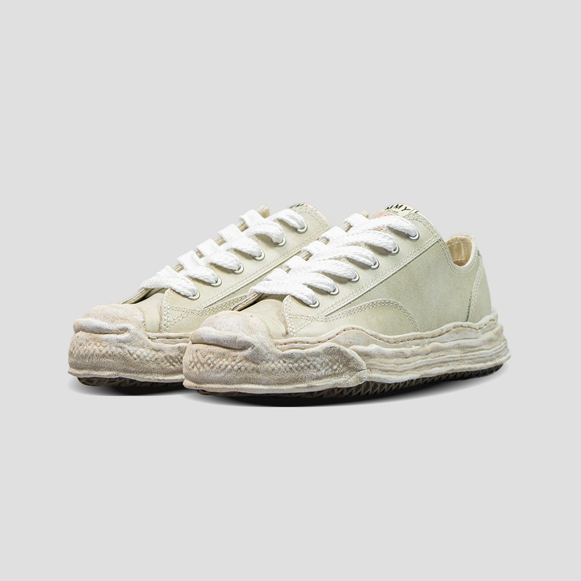 HANK OG SOLE LOW-TOP VINTAGE TREATMENT LEATHER SNEAKERS - 2