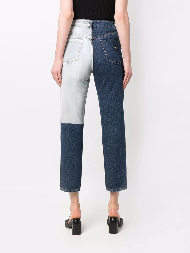 two tone patch jeans 4