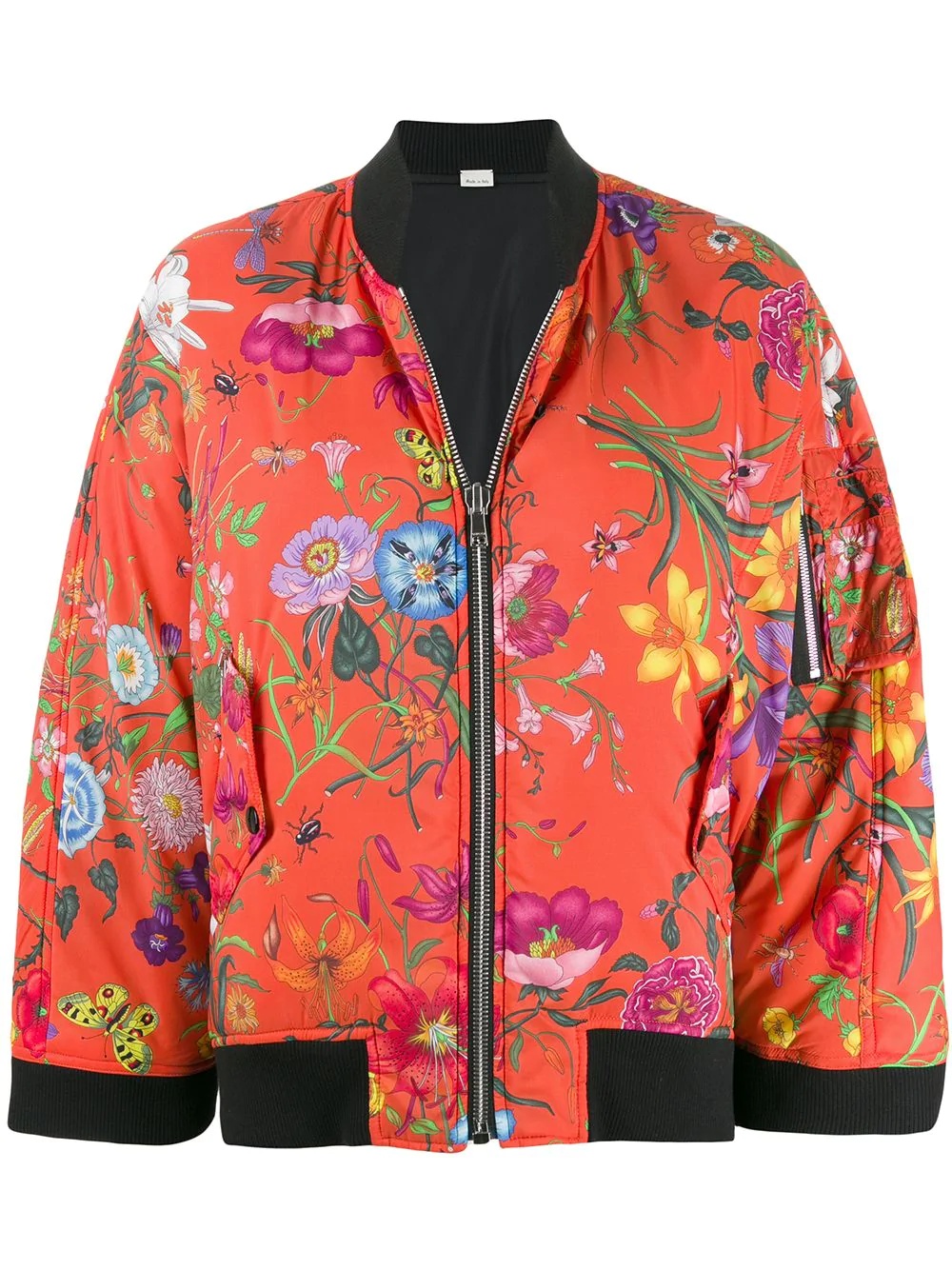 floral print bomber jacket - 1