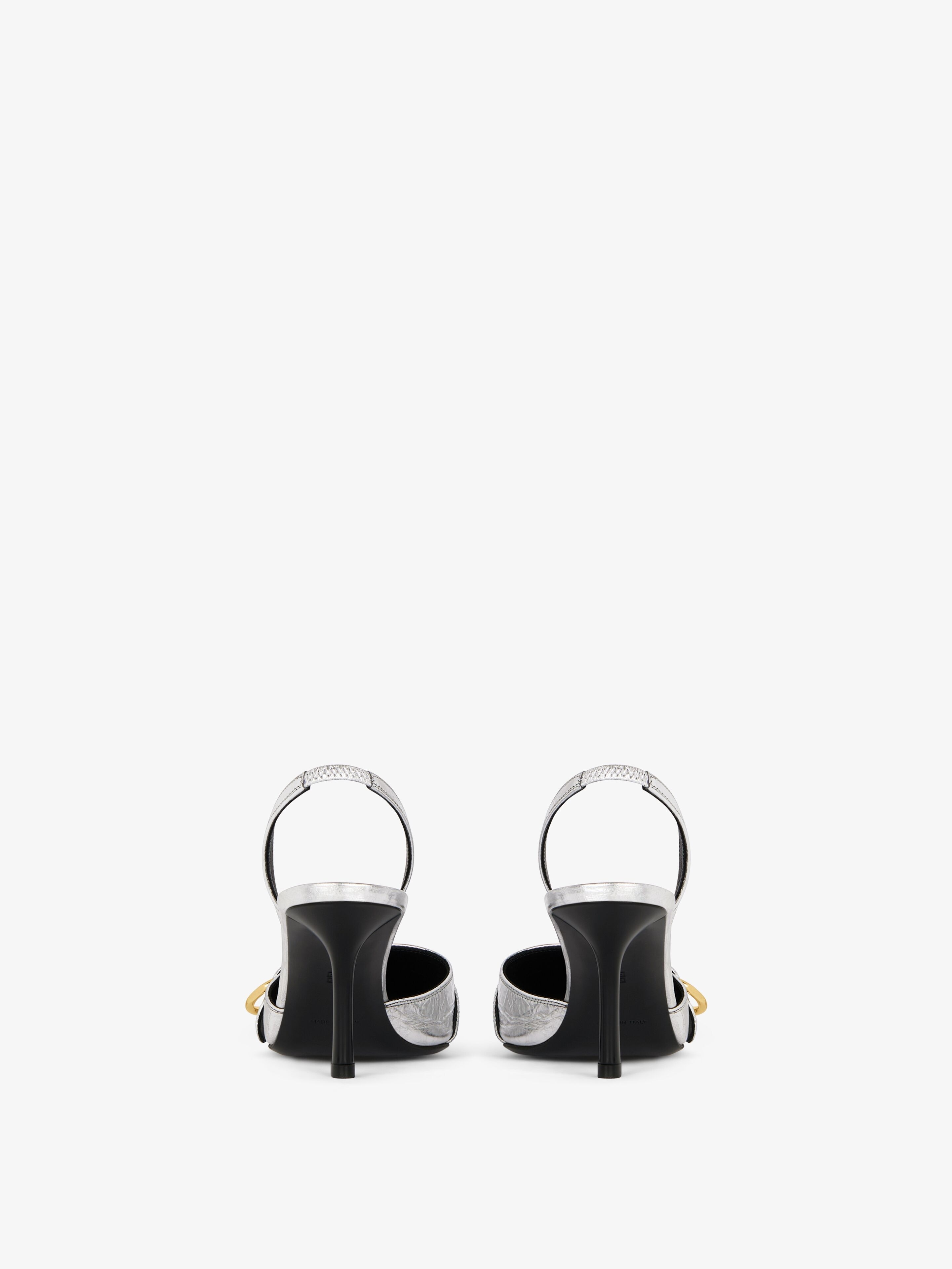VOYOU SLINGBACKS IN LAMINATED LEATHER - 6