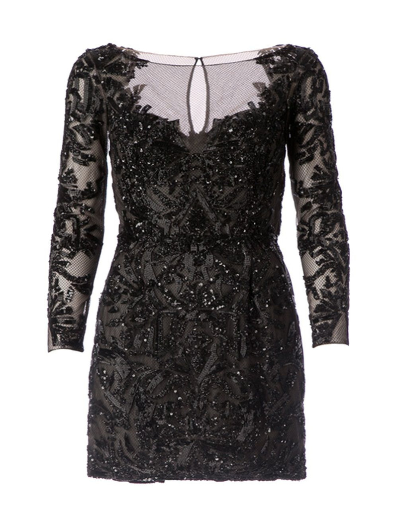 sequin embellished mesh mini dress 1