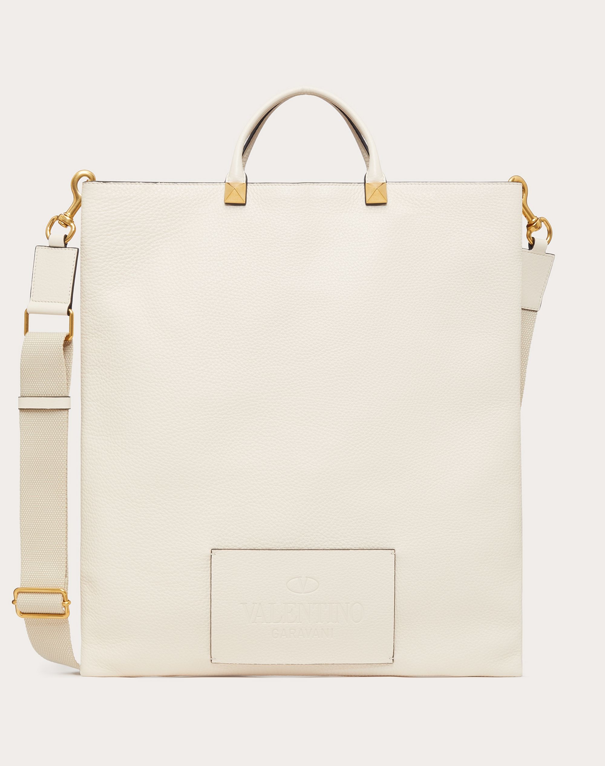 VALENTINO GARAVANI IDENTITY FLAT LEATHER TOTE BAG - 1