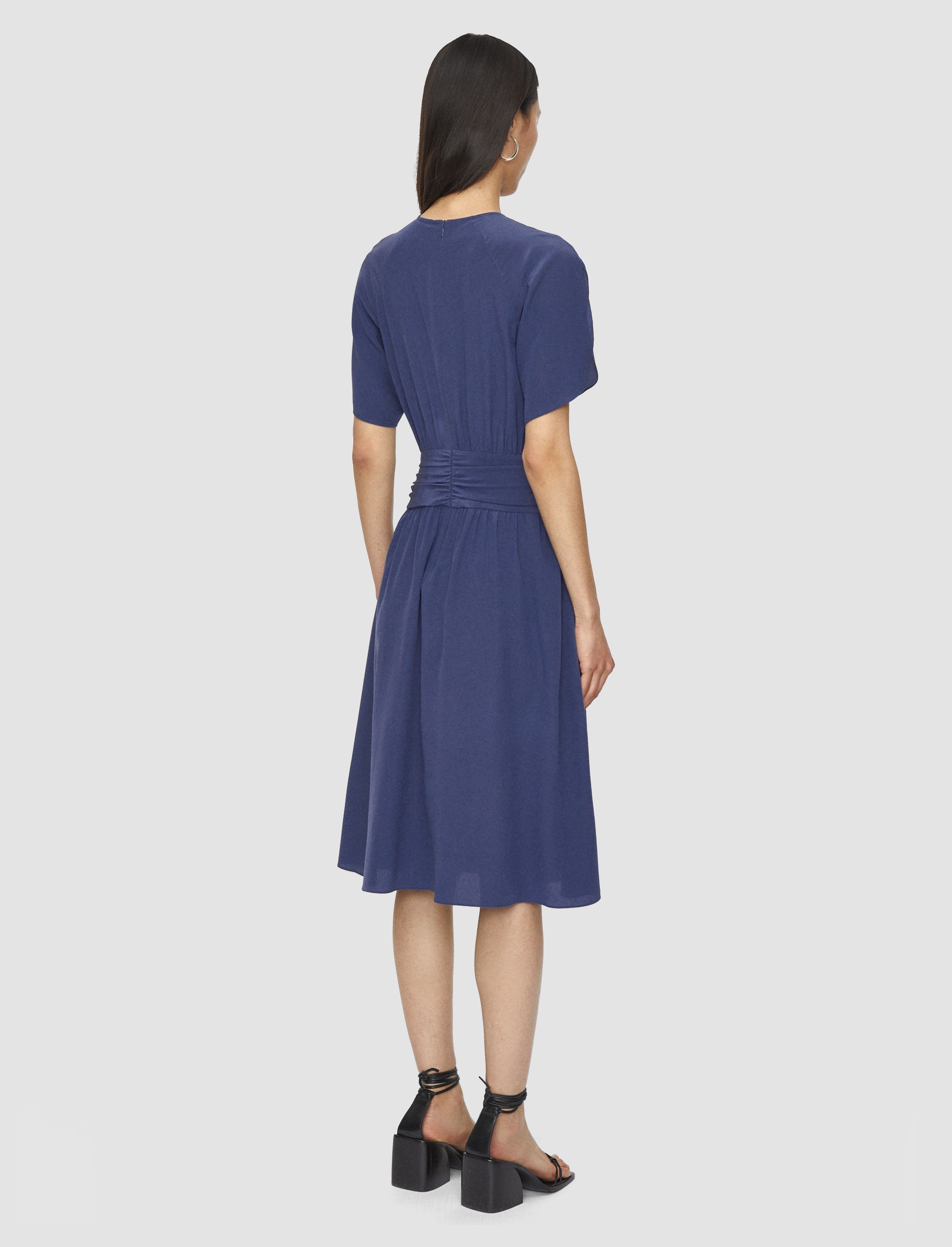 Lowri Crepe de Soie Knot Silk Dress - 3