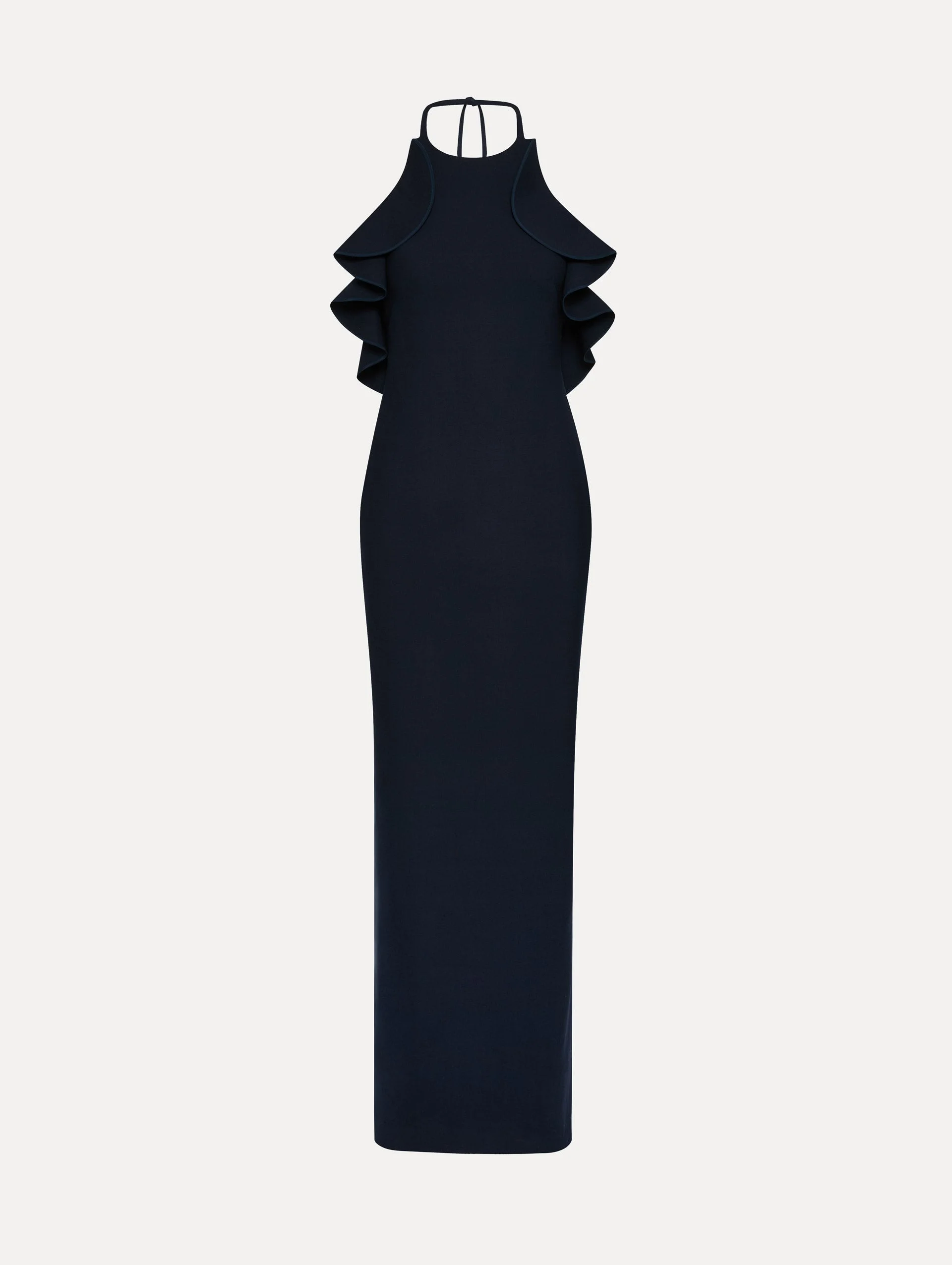 RUFFLE-DETAILED COLUMN GOWN - 1