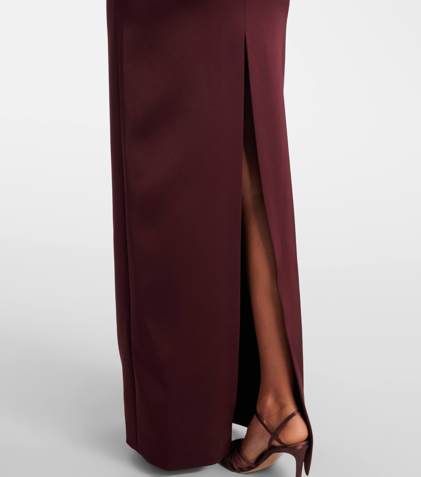 Asymmetric satin gown - 5