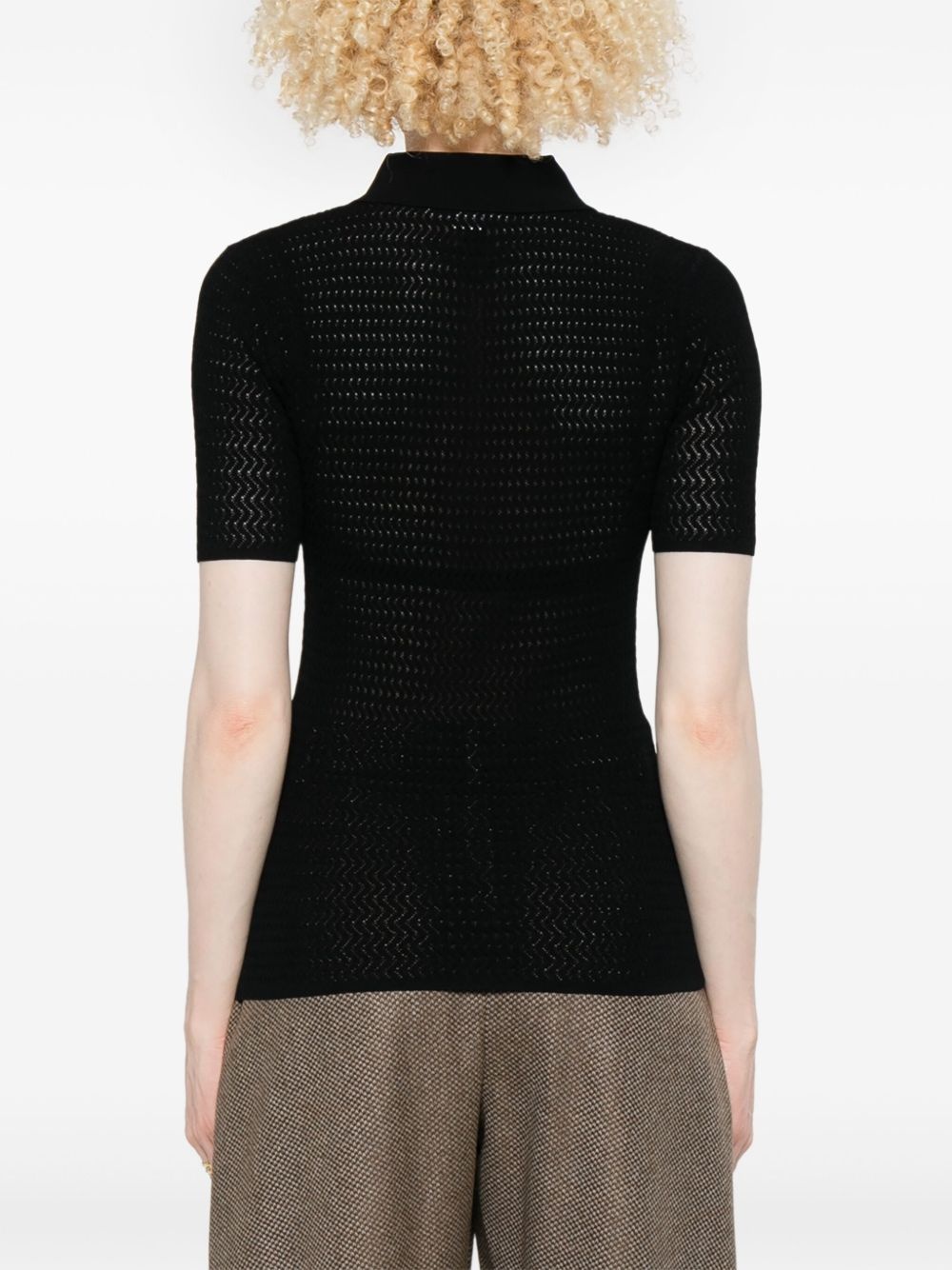 perforated polo top - 4
