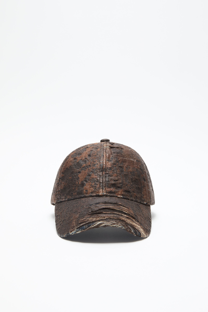 Distressed monogram cap - Brown 1
