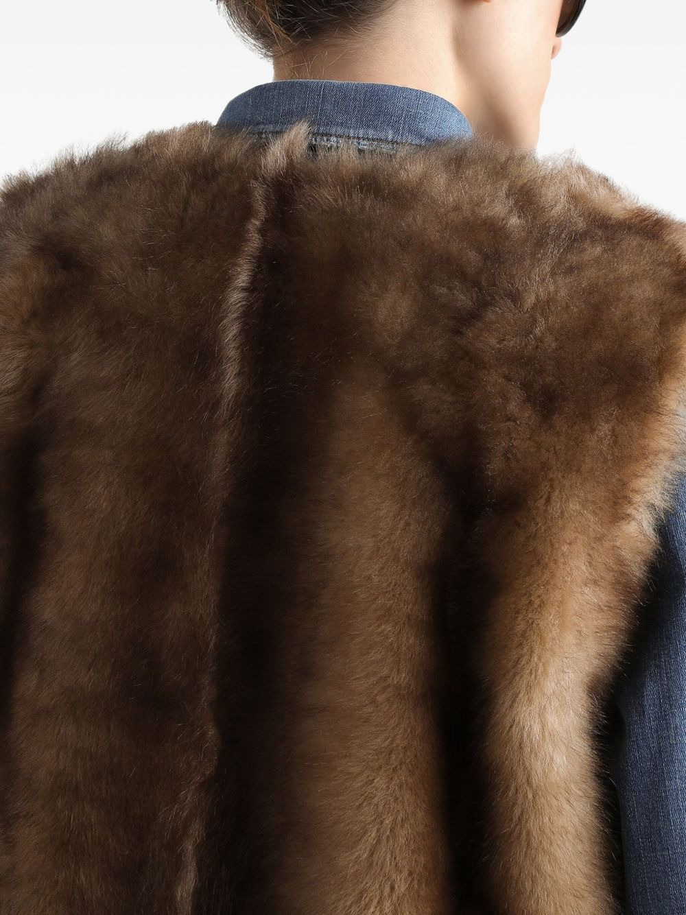 fur-trimmed gilet - 5