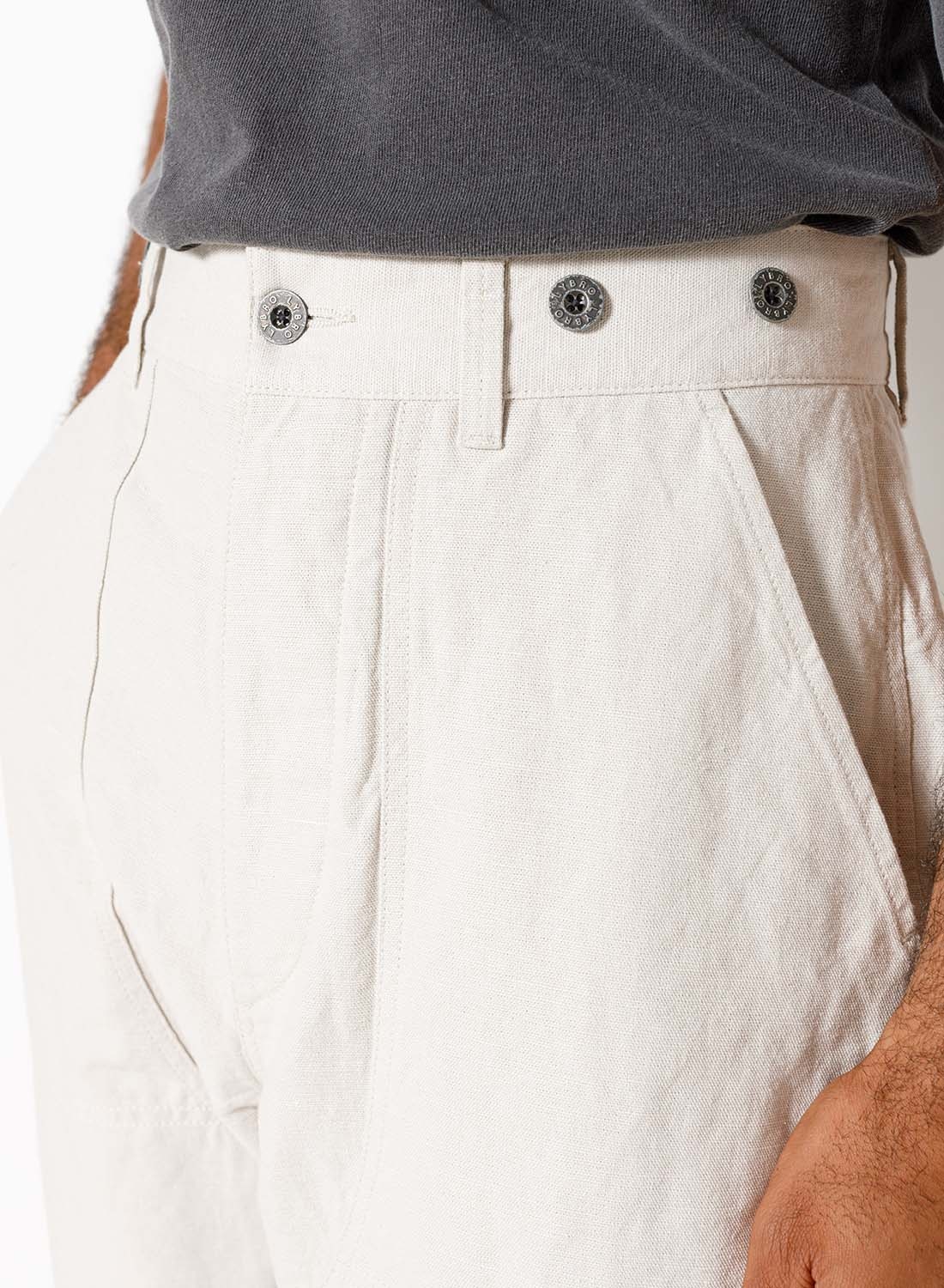 Carpenter Pant Cotton Linen in Off White - 6