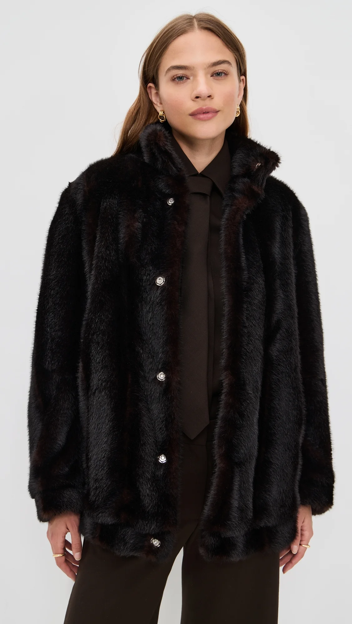 Faux Fur Sports Jacket - 1