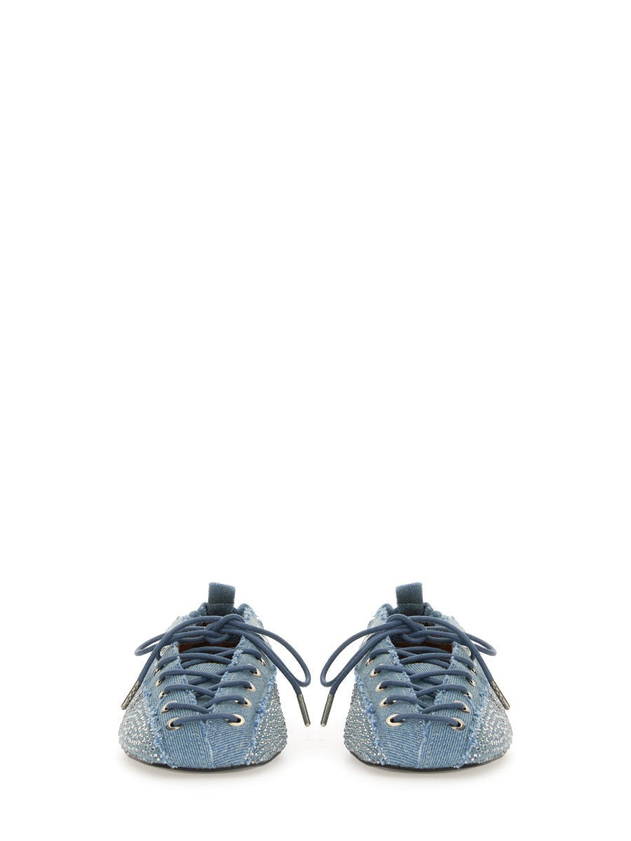 Ganni Women Lace-Up Ballerina - 4
