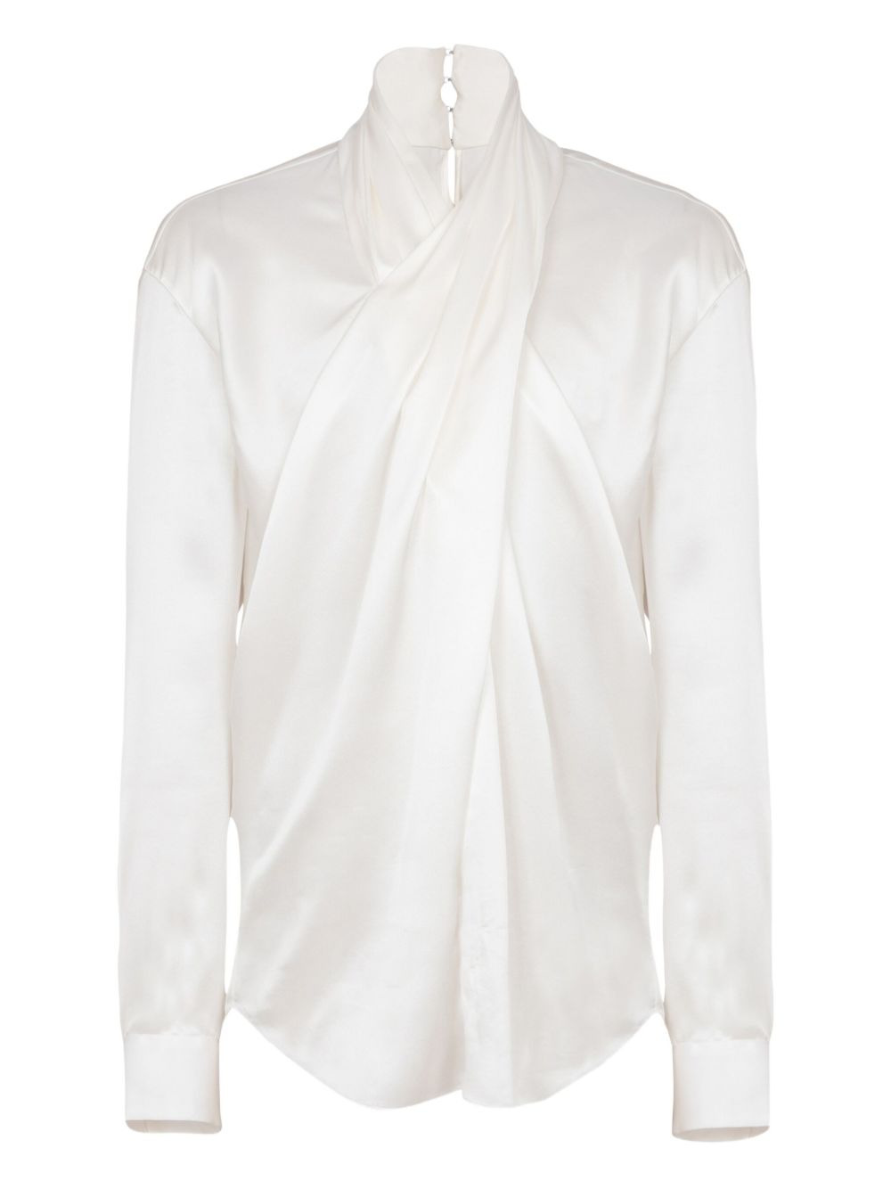 draped silk shirt - 1