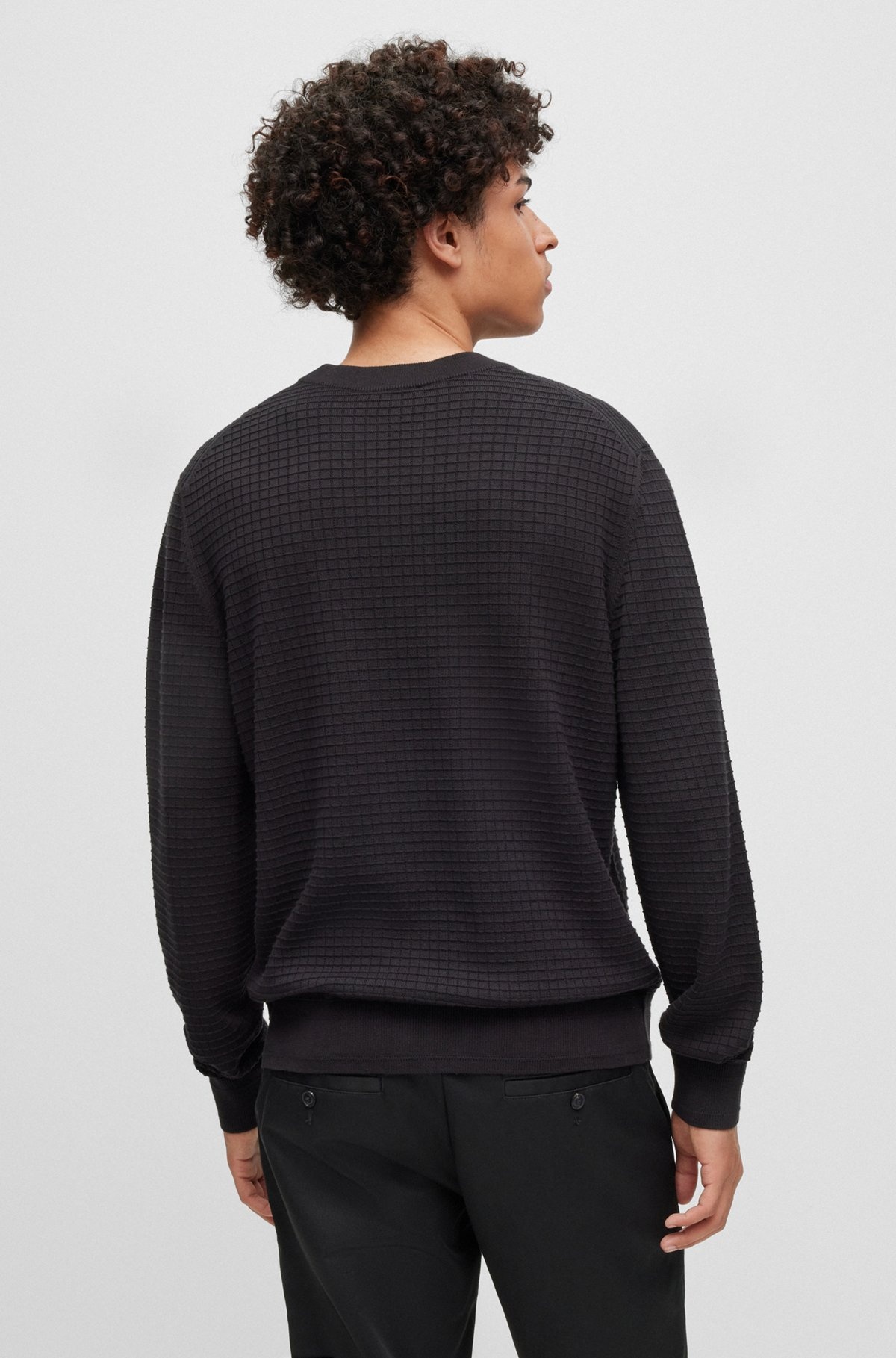 COTTON SWEATER WITH JACQUARD PATTERN - 5