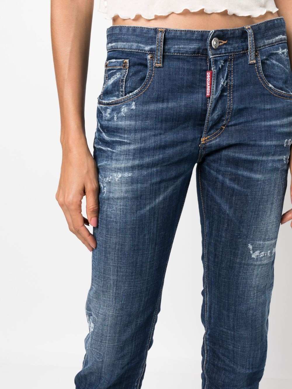 24/7 distressed skinny jeans - 5