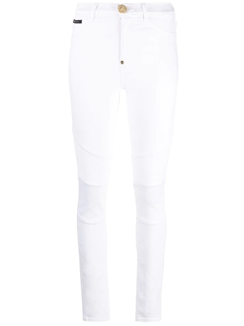 Biker high-waisted skinny jeans - 1