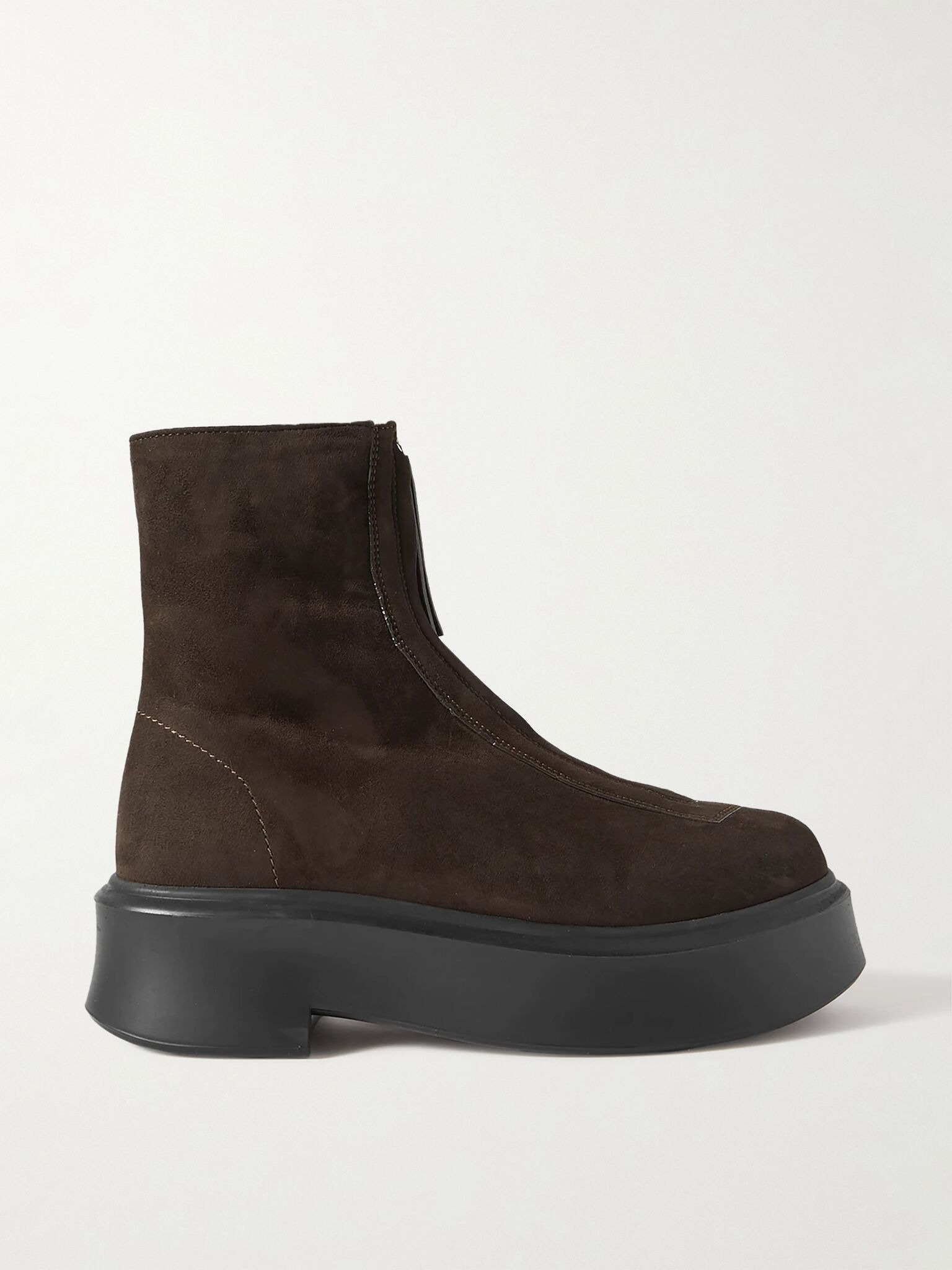 Suede platform ankle boots Brown - 1