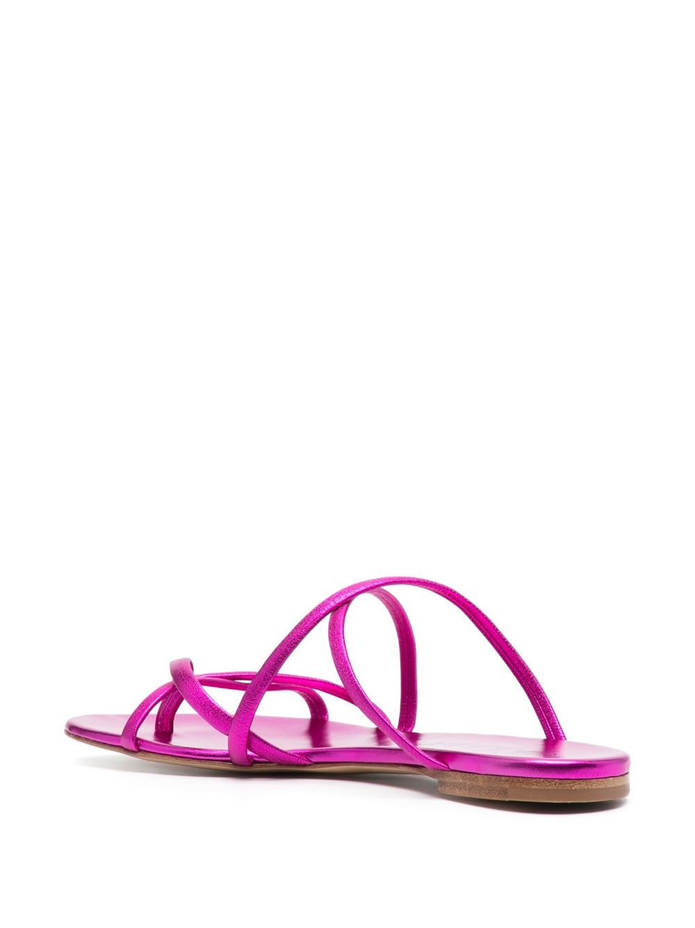 metallic leather slides - 3