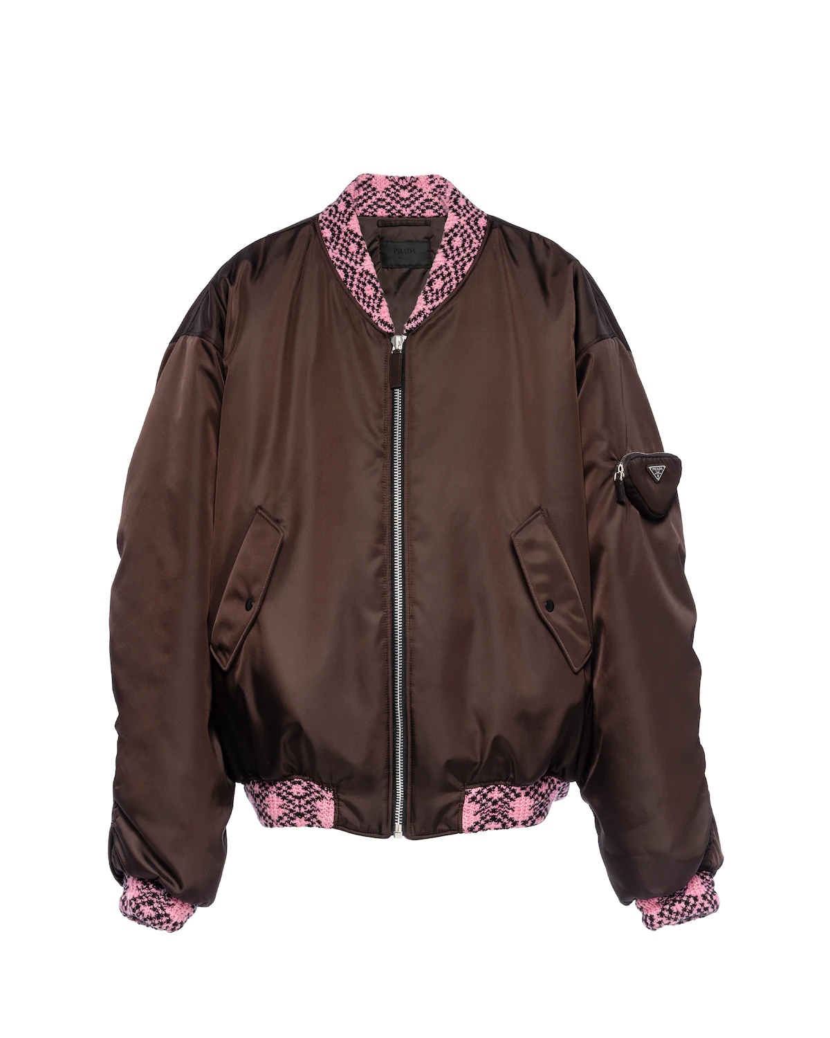 Oversized Re-Nylon and knit bomber jacket - 1