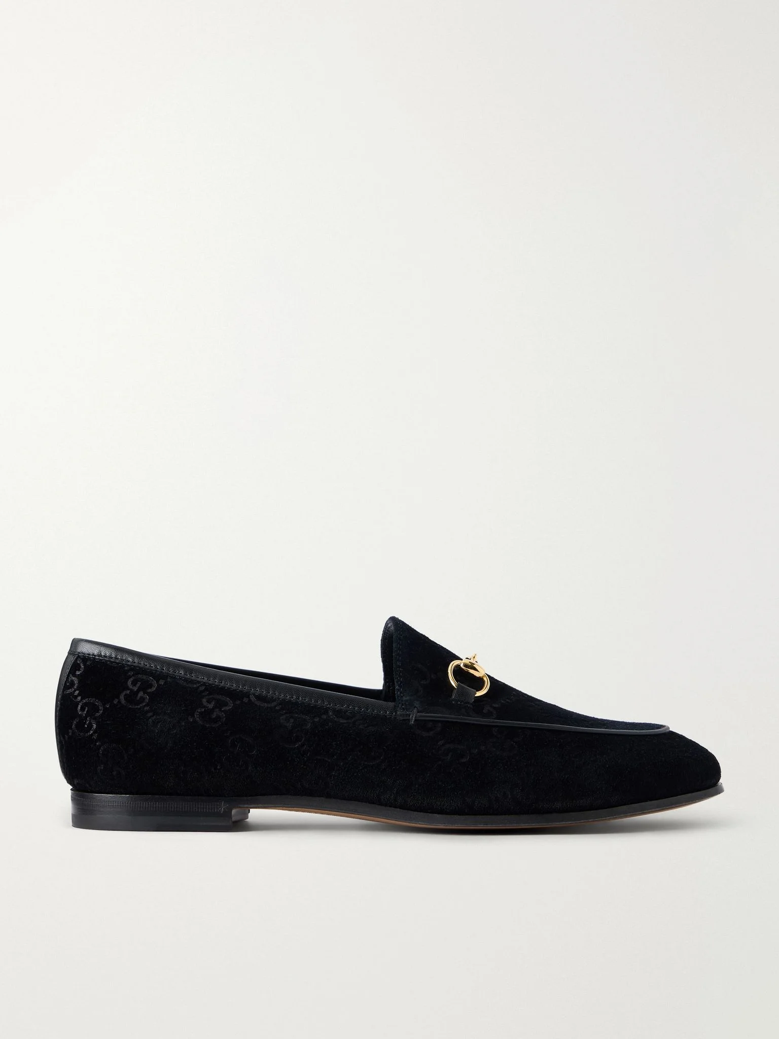 Jordaan Horsebit-embellished logo-debossed suede loafers Black - 1
