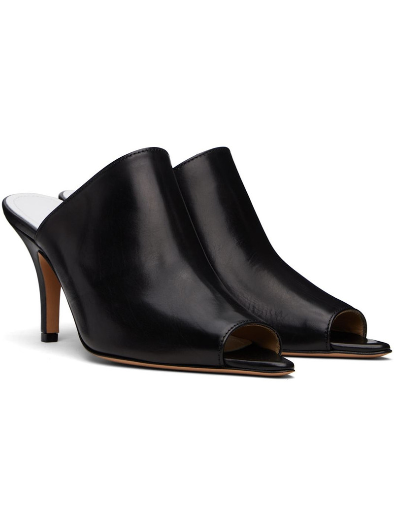 Black Oil Sandal Mules 4